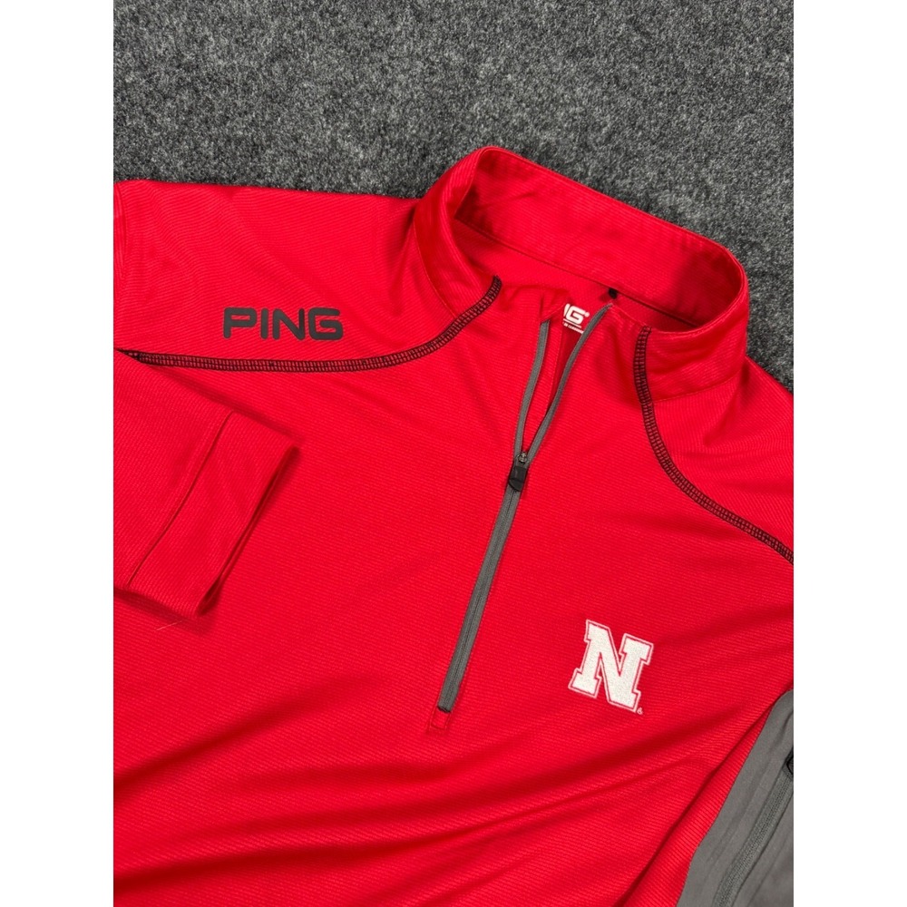 Ping Nebraska Huskers 1/4 Zip Pullover Jacket Red SensorCool Mens XL